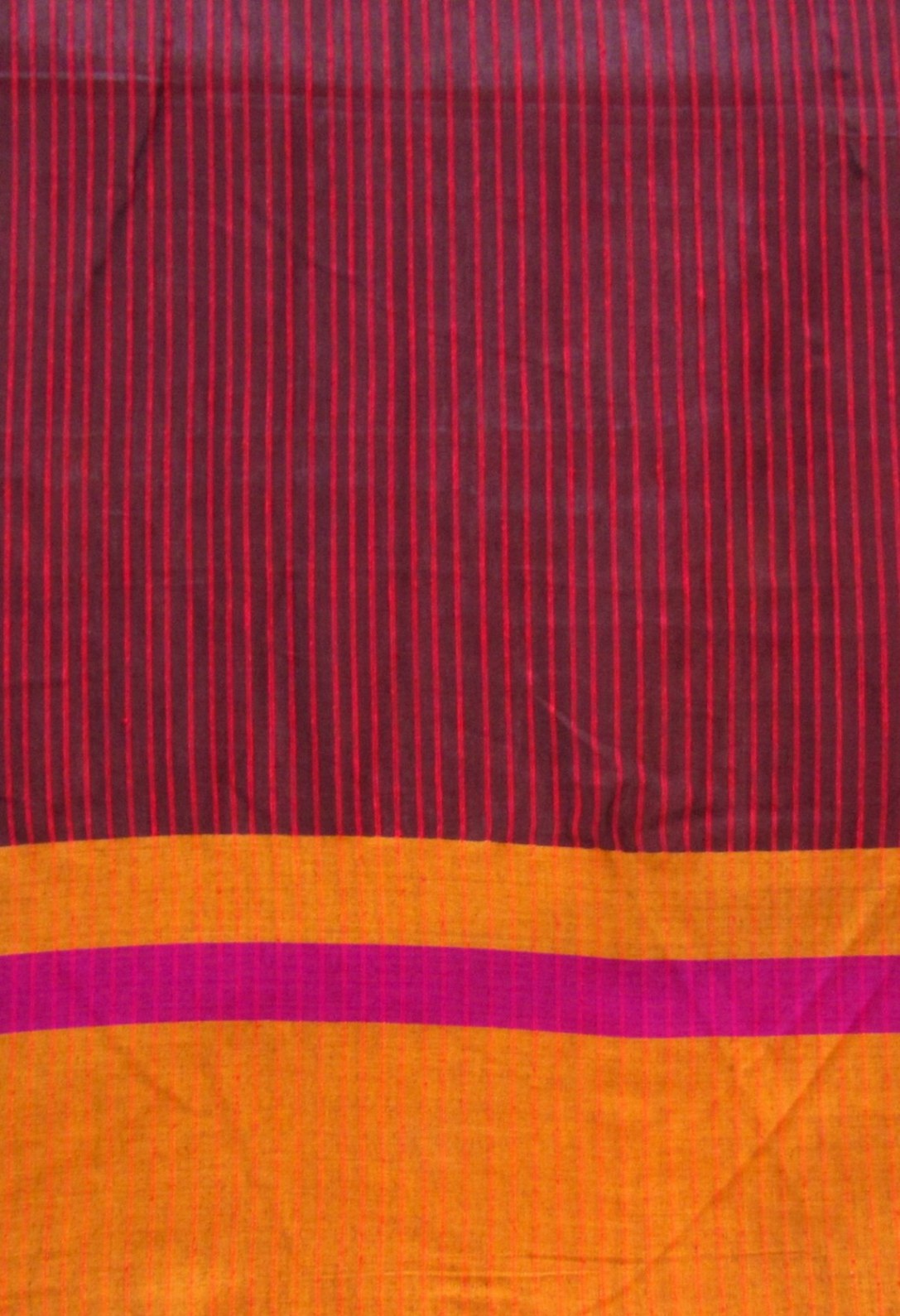 Mustard and Purple Striped Ghicha Silk Saree